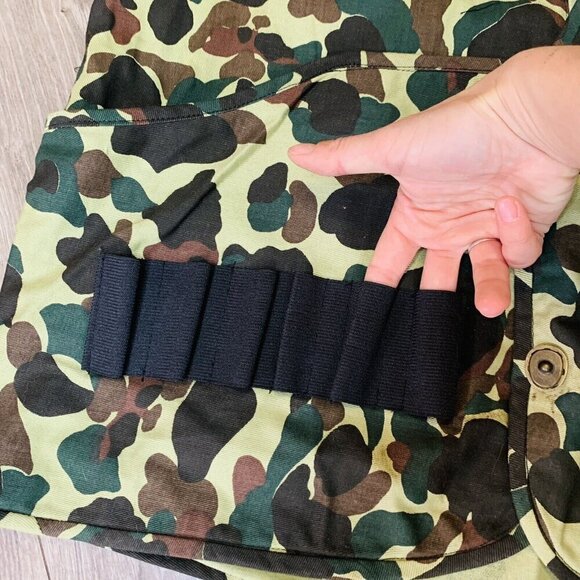 Vintage Camo Shooting Hunting Vest Men’s S Pockets Pouch Duck Bay Button Up 80s - Picture 9 of 16